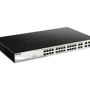 Easily power and manage your devices with the D-Link DGS-1210-28P—featuring 24 PoE Gigabit ports and 4 combo uplink ports for fast, efficient networking.