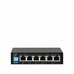 Easily connect and power your network devices with the D-Link DGS-F1006P-E, featuring 6 Gigabit ports and robust PoE support for efficient performance.