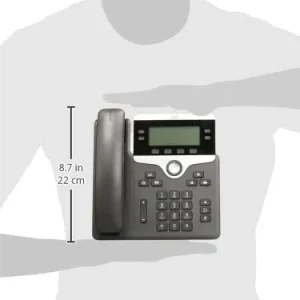 Front view of the Cisco CP-7841-K9 showing a four-line display and ergonomic keypad.