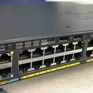 Durable rack-mountable Cisco WS-C2960X-24PS-L designed for secure and scalable business networking.