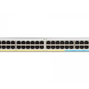 Front view of the Cisco C1300-48P-4G showing 48 Gigabit Ethernet ports and 4 SFP uplinks.