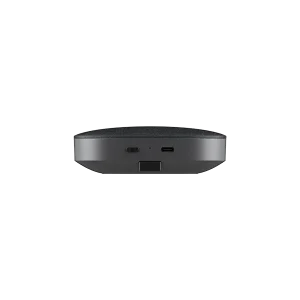 The Fanvil CS20 speakerphone showing its triple connection options: Bluetooth 5.0, USB-C wired, and NFC for instant smartphone pairing