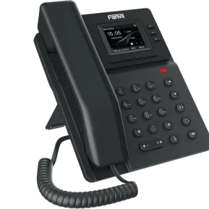 A sleek Fanvil V60W SIP phone featuring HD audio with Opus codec support and 6-party conferencing for clear business communication