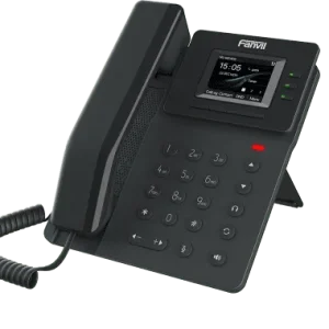 Fanvil V60W basic level wireless IP phone with built-in dual-band WiFi and a vibrant 2.4-inch color screen for flexible office placement
