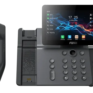 Fanvil V66 Pro flagship IP phone with built-in dual-band WiFi, Bluetooth 5.0, and dual Gigabit Ethernet ports for high-speed networking