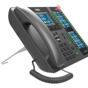 Fanvil X210 high-end enterprise IP phone featuring a main color display and two integrated side screens for a total of 106 programmable DSS keys.