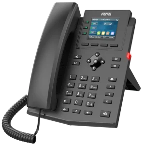 The Fanvil X303W enterprise SIP phone with integrated 2.4GHz and 5GHz WiFi, supporting 4 SIP lines and HD audio performance.