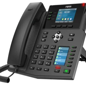 Fanvil X4U enterprise IP phone featuring a 2.8-inch main color screen and a secondary side display for digital DSS keys