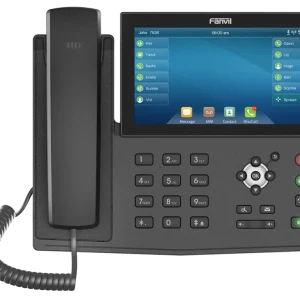 Professional Fanvil X7 VoIP phone with a Harman speaker, HD audio, and dual Gigabit Ethernet ports for high-performance business networking.
