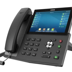 The Fanvil X7 touch screen SIP phone showcasing up to 127 programmable DSS keys and a built-in Bluetooth interface for wireless connectivity