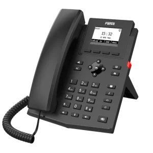 The Fanvil X301W SIP phone featuring a 2.3-inch backlit dot-matrix display, HD audio with Opus codec, and support for 2 SIP lines.