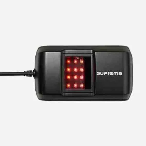 The Suprema BioMini Slim 3 provides high-resolution FAP30 fingerprint scanning for secure identity enrollment.