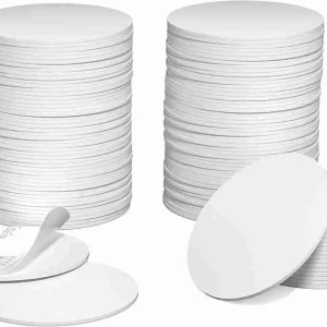These compact coin-style RFID stickers feature a strong adhesive backing for easy attachment to mobile phones or other personal items for convenient access control.