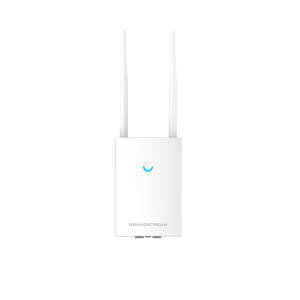 The Grandstream GWN7605LR Outdoor Long-Range Wi-Fi Access Point featuring an IP66-rated weatherproof casing and a 250-meter coverage range.