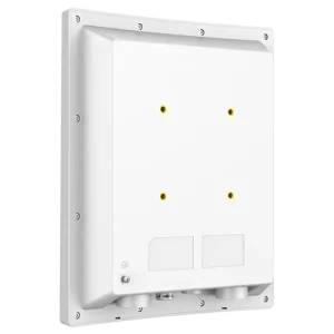 Front view of a Grandstream GWN7660ELR long-range Wi-Fi 6 access point supporting 1.77Gbps aggregate throughput and over 256 concurrent clients.