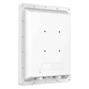 Professional Grandstream GWN7664ELR outdoor access point showing its integrated antennas and dual network ports for high-density business environments.