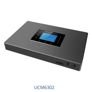 The Grandstream UCM6302 IP PBX appliance supporting up to 1000 users and 150 concurrent calls for high-capacity business VoIP.