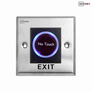 The SB6-SQU is a hygienic no-touch exit button that uses infrared sensor technology to allow door release without any physical contact.