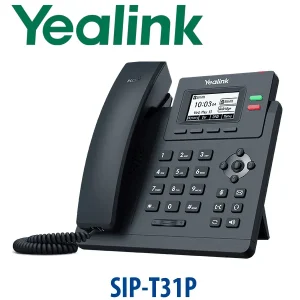 Front view of the Yealink SIP-T31P classic business IP phone with backlit LCD display.