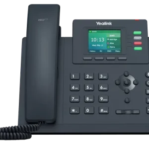 Yealink SIP-T33G business IP phone with a large color backlit display and four line keys.