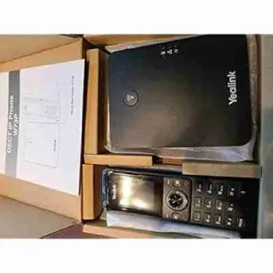 A Yealink W73P wireless IP phone solution with a compact base station for business mobility.