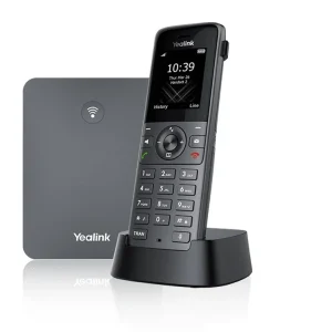 Yealink W73P cordless DECT phone system featuring a high-resolution color screen handset.