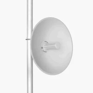 The Cambium Networks ePMP Force 300-25L high-gain subscriber module shown from the front, showcasing its large, parabolic reflector dish antenna designed for long-range point-to-point links.