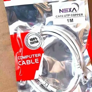 Premium NEXA 1M unshielded twisted pair pure copper ethernet patch cable with molded snagless boots for secure server room connections.