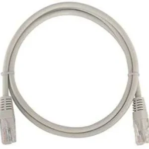 NEXA 3-meter grey copper Cat6 UTP patch cord running neatly along a network rack to connect a high-speed switch to a patch panel.
