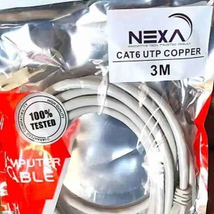 Premium NEXA 3M grey unshielded twisted pair pure copper ethernet patch cable with molded snagless boots for clean office workstation setups.