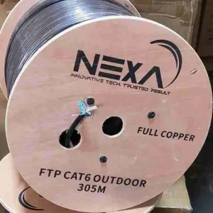 Premium NEXA F/UTP Cat6 outdoor full copper cable 305M roll with an aluminum foil shield and weather-resistant jacket for high-speed external networking.