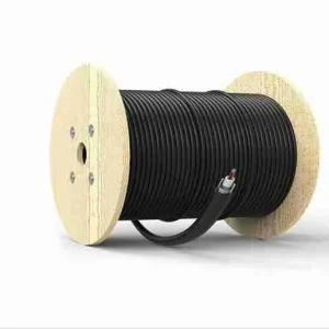 Premium NEXA 4-core single-mode G652D optical fiber cable showcasing the moisture-resistant gel-filled tube and corrugated steel tape armor protection.