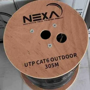 Waterproof NEXA 305-meter copper-clad aluminum Cat6 outdoor ethernet cable designed for long-distance building-to-building connectivity.