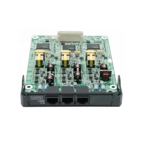 Panasonic KX-NS5170 4-port hybrid extension card showing the green circuit board and two RJ45 jacks.