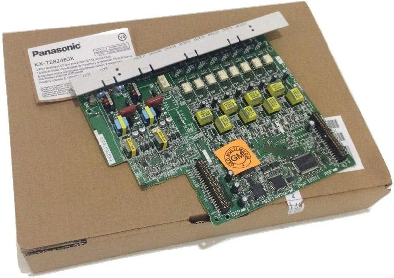Panasonic KX-TE82480SX analog PBX card designed for internal slot installation inside the KX-TEM824 phone system.