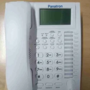 Panatron PXT206 master telephone displaying its large LCD screen and organized front button layout.