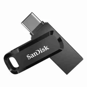 SanDisk Ultra Dual Drive Go 256GB flash drive SDDDC3-256G-G46 showing the dual USB-C and USB-A connectors.